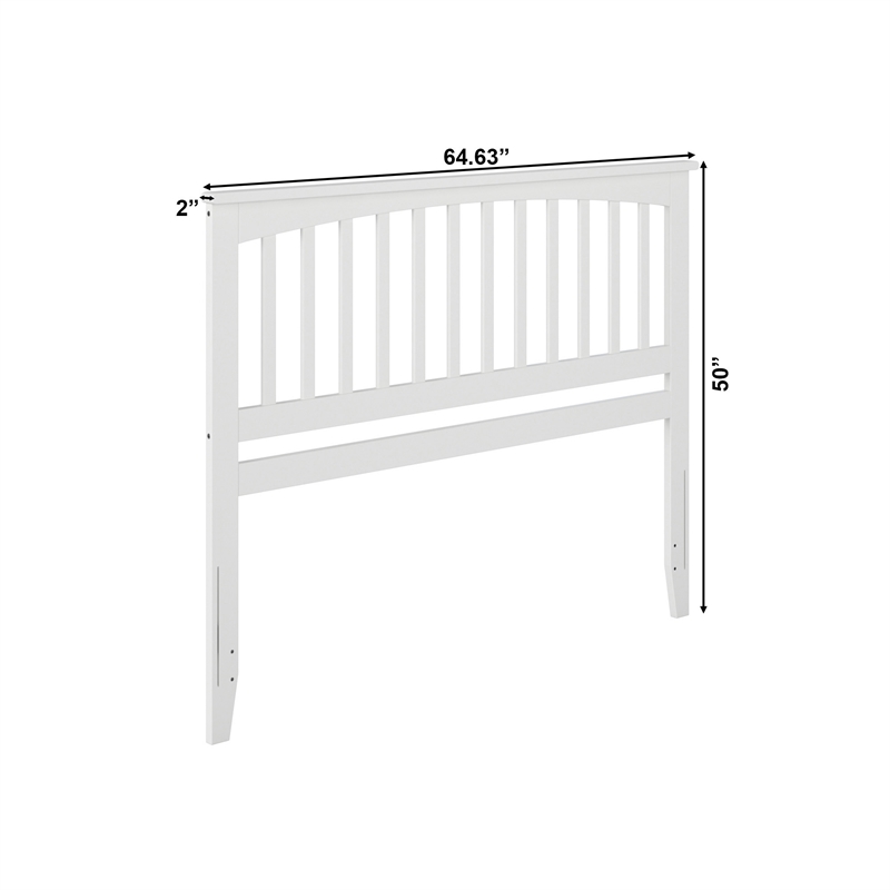 AFI Mission Queen Wood Headboard with USB Charging Station in White
