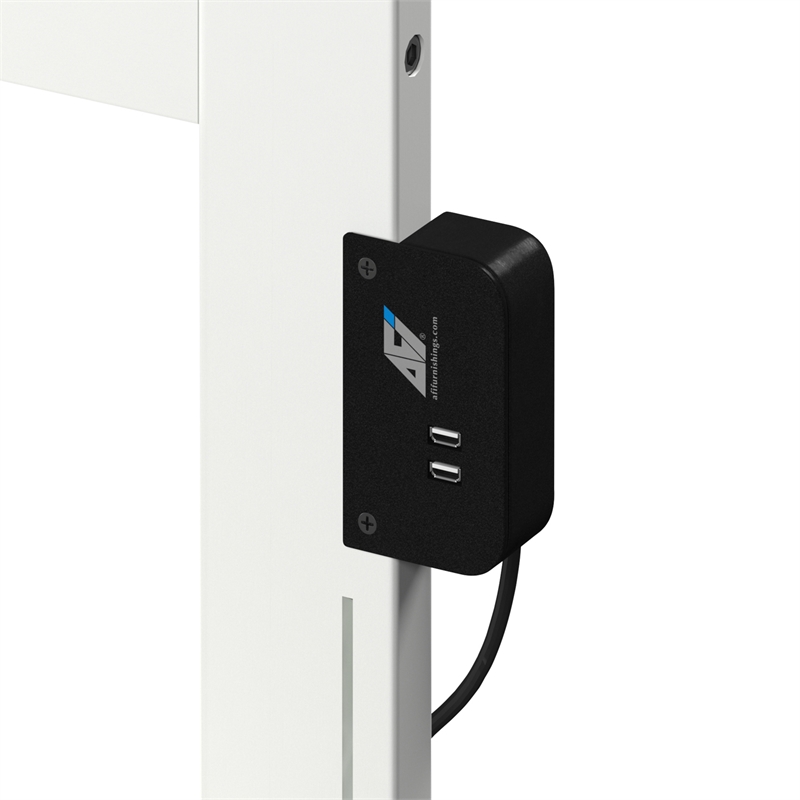 AFI Mission Queen Wood Headboard with USB Charging Station in White