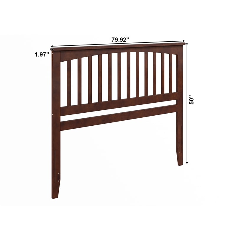 Mission Queen Wood Headboard in Walnut