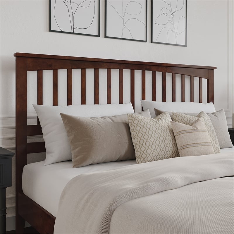 Mission King Wood Headboard in Walnut