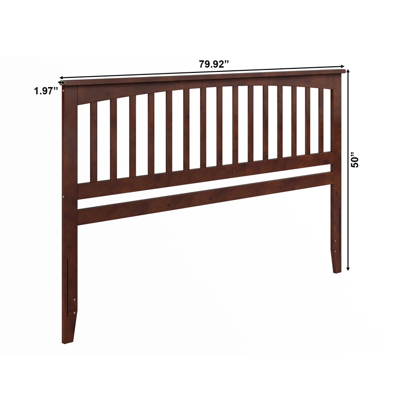 Mission King Wood Headboard in Walnut