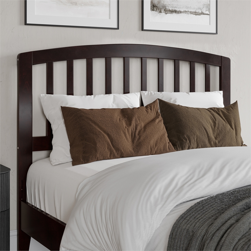 AFI Richmond Full Wood Headboard with USB Charging Station in Espresso