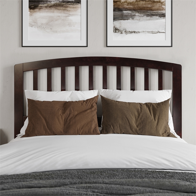 AFI Richmond Full Wood Headboard with USB Charging Station in Espresso