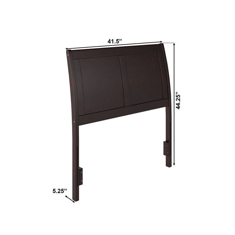 Portland Twin Sleigh Wood Headboard in Espresso