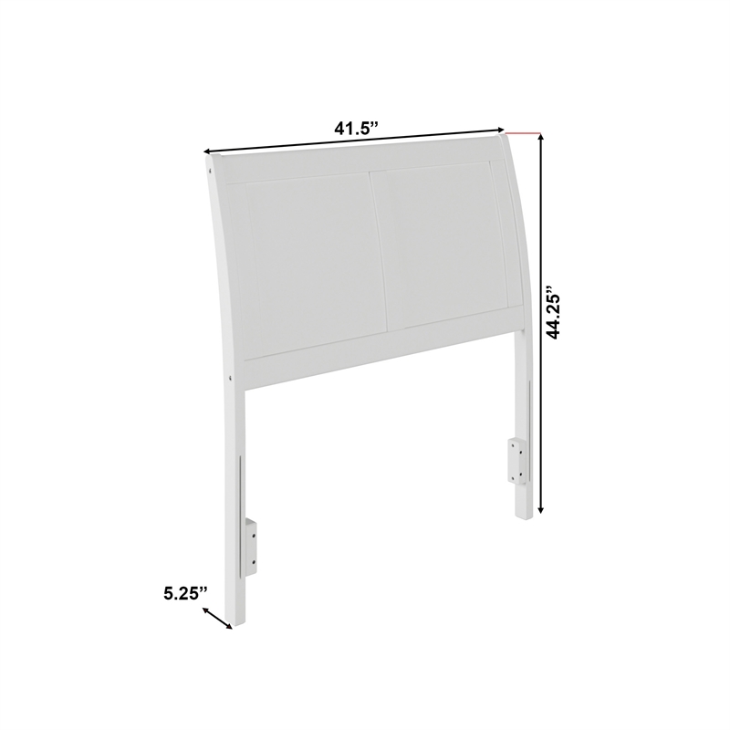 Portland Twin Sleigh Wood Headboard in White
