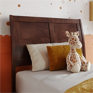 Portland Twin Sleigh Wood Headboard in Walnut