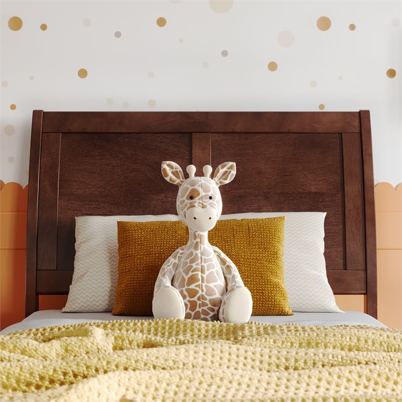 Portland Twin Sleigh Wood Headboard in Walnut