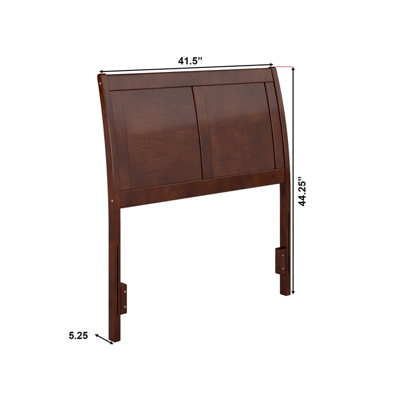 Portland Twin Sleigh Wood Headboard in Walnut