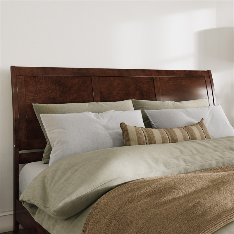 Portland King Sleigh Wood Headboard in Walnut