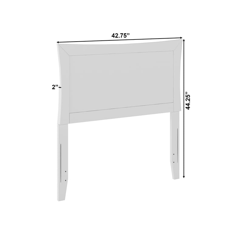 AFI Metro Twin Wood Headboard with USB Charging Station in White