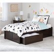 Concord Wood Twin XL Platform Bed with Footboard & 2 Storage Drawers in Espresso