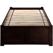 Concord Wood Twin XL Platform Bed with Footboard & 2 Storage Drawers in Espresso