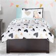 Concord Wood Twin XL Platform Bed with Footboard & 2 Storage Drawers in Espresso