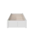 Concord Twin XL Platform Bed with Footboard & 2 Storage Drawers in White