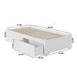 Concord Twin XL Platform Bed with Footboard & 2 Storage Drawers in White