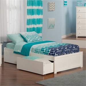 AFI Concord Urban Twin XL Solid Wood Storage Platform Bed in White