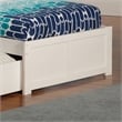 Concord Twin XL Platform Bed with Footboard & 2 Storage Drawers in White