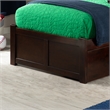 Concord Twin XL Platform Bed with Footboard & 2 Storage Drawers in Walnut