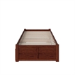 AFI Concord Urban Twin Trundle Solid Wood Platform Bed in Walnut