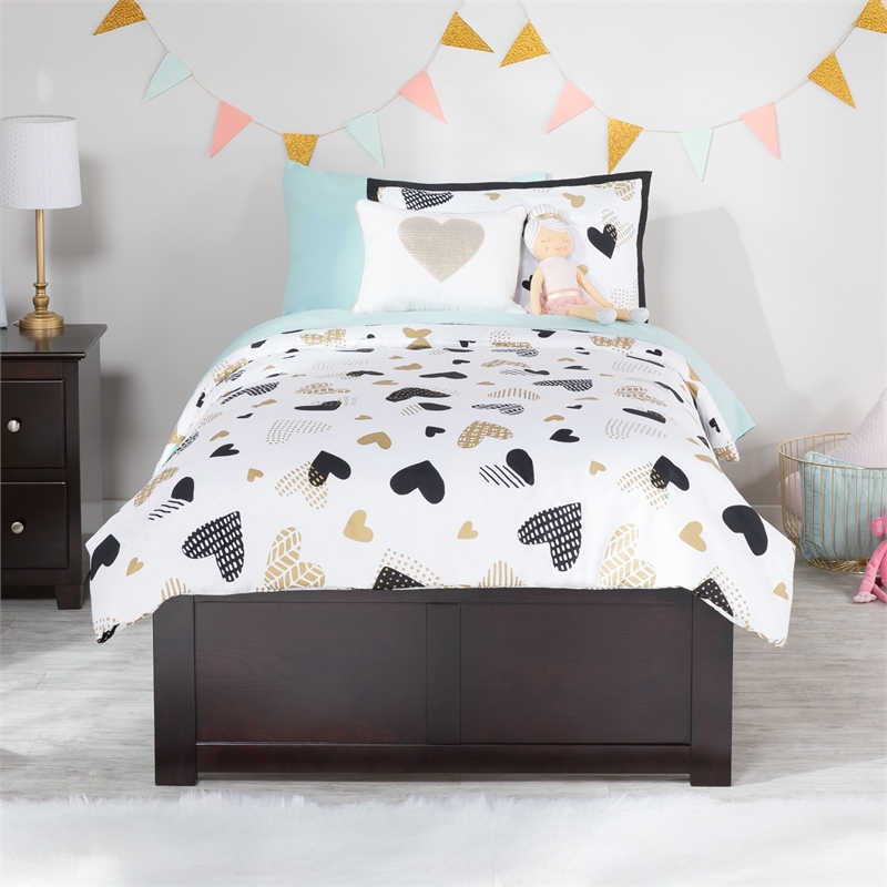 AFI Concord Urban Twin Storage Solid Wood Platform Bed in Espresso