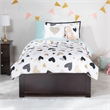 Concord Wood Twin Platform Bed with Footboard & Twin Trundle in Espresso