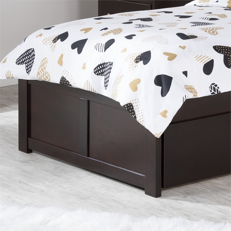 AFI Concord Urban Twin Storage Solid Wood Platform Bed in Espresso