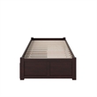 Concord Wood Twin Platform Bed with Footboard & Twin Trundle in Espresso