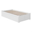AFI Concord Urban Twin Solid Wood Storage Platform Bed in White