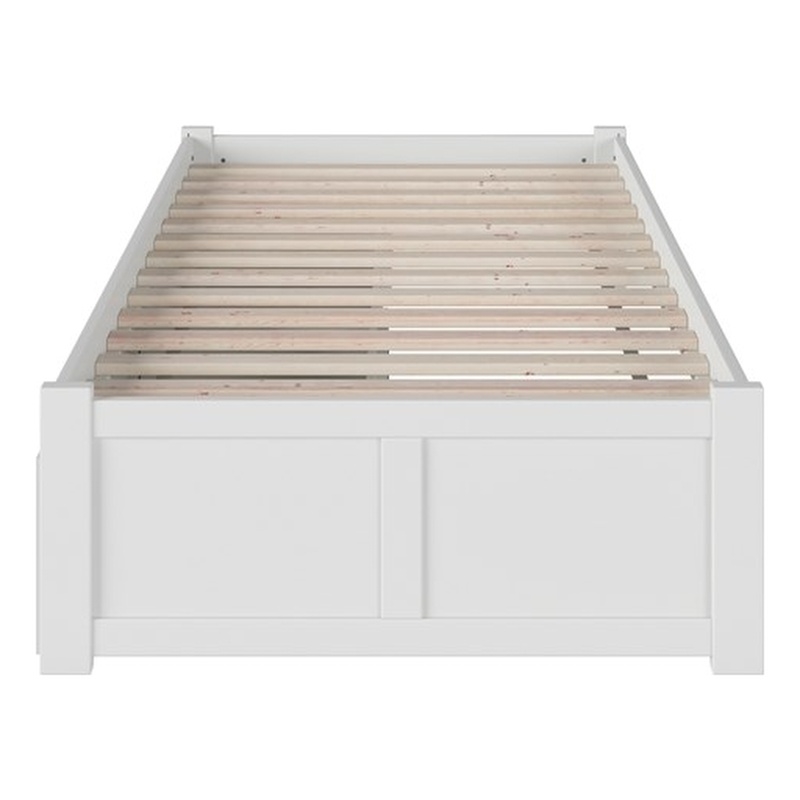 AFI Concord Urban Twin Solid Wood Storage Platform Bed in White