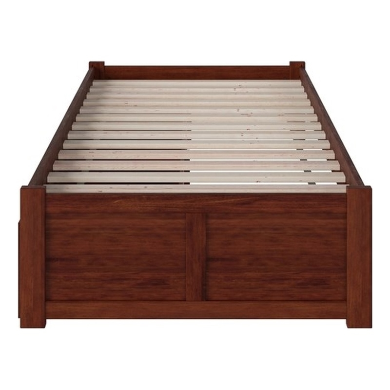 AFI Concord Urban Twin Solid Wood Storage Platform Bed in Walnut