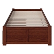 AFI Concord Urban Twin Solid Wood Storage Platform Bed in Walnut