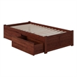 AFI Concord Urban Twin Solid Wood Storage Platform Bed in Walnut
