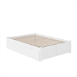 AFI Concord Full Solid Wood Platform Bed with Twin Trundle in White