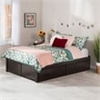 AFI Concord Full Solid Wood Platform Bed with Storage Drawers in Espresso