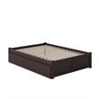 AFI Concord Full Solid Wood Platform Bed with Storage Drawers in Espresso