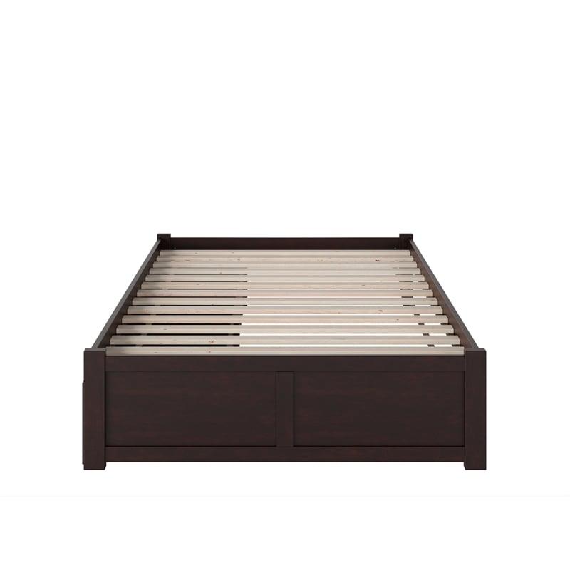 AFI Concord Full Solid Wood Platform Bed with Storage Drawers in Espresso