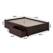 AFI Concord Full Solid Wood Platform Bed with Storage Drawers in Espresso