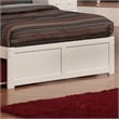 Concord Wood Full Platform Bed with Footboard & 2 Storage Drawers in White