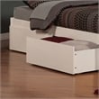 Concord Wood Full Platform Bed with Footboard & 2 Storage Drawers in White