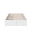 Concord Wood Full Platform Bed with Footboard & 2 Storage Drawers in White