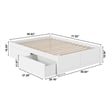 Concord Wood Full Platform Bed with Footboard & 2 Storage Drawers in White