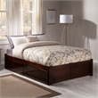 AFI Concord Full Solid Wood Platform Bed with Storage Drawers in Walnut