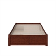 AFI Concord Full Solid Wood Platform Bed with Storage Drawers in Walnut