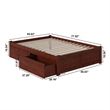 AFI Concord Full Solid Wood Platform Bed with Storage Drawers in Walnut