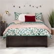 Concord Queen Wood Platform Bed with Footboard & 2 Storage Drawers in Espresso