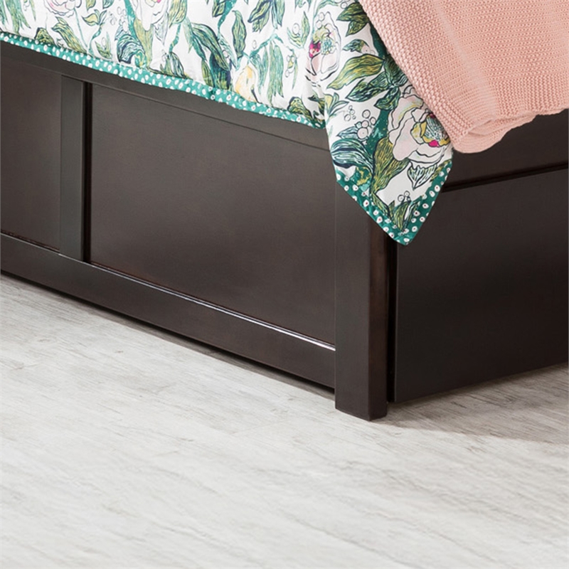 AFI Concord Queen Storage Solid Wood Platform Bed in Espresso