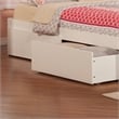 Concord Queen Wood Platform Bed with Footboard & 2 Storage Drawers in White