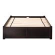 Concord King Wood Platform Bed with Footboard & 2 Storage Drawers in Espresso
