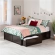 Concord King Wood Platform Bed with Footboard & 2 Storage Drawers in Espresso