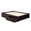 Concord King Wood Platform Bed with Footboard & 2 Storage Drawers in Espresso